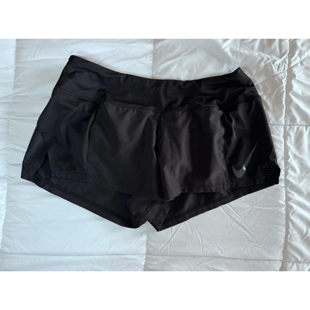 Nike Pro Fit Black Just Do It Running Shorts Women Size Medium, Drawstring